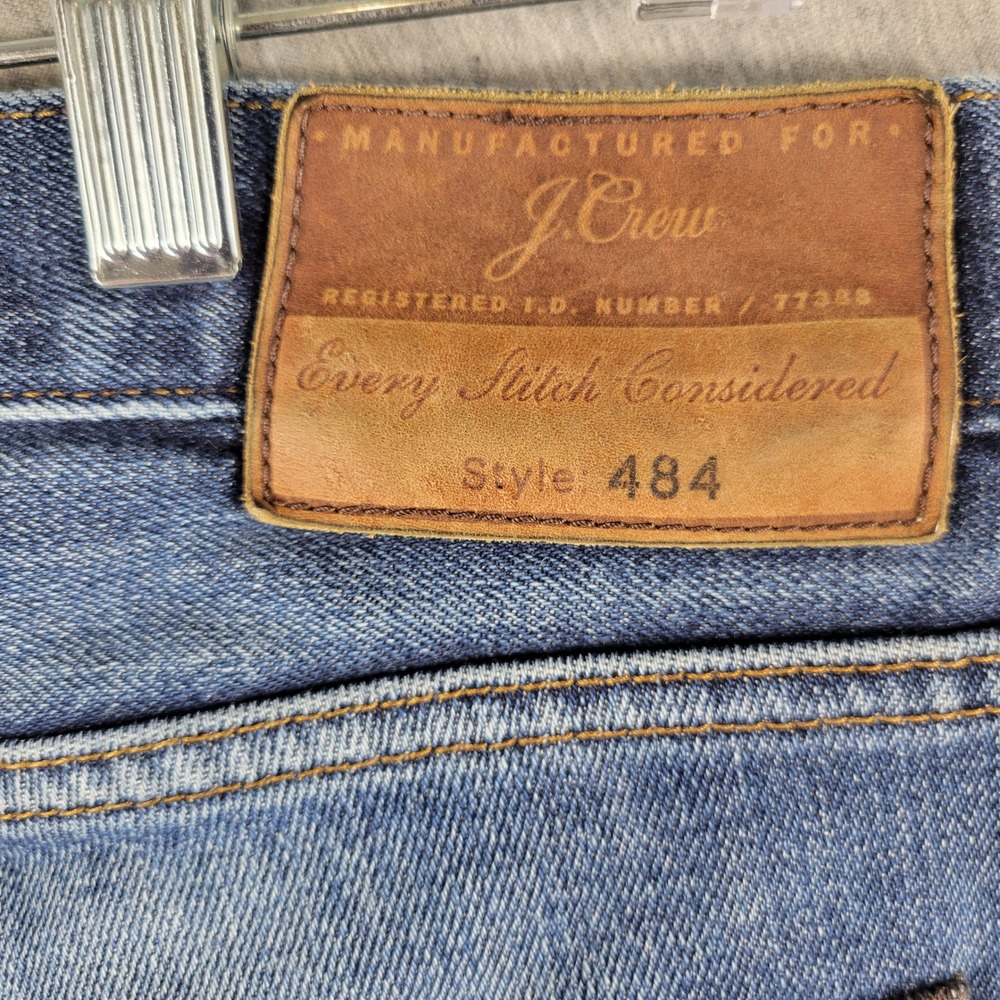 J.Crew 484 Slim Fit Denim Jeans Mens 32x30 Naturally Distressed Grunge Thrashed - Picture 8 of 14